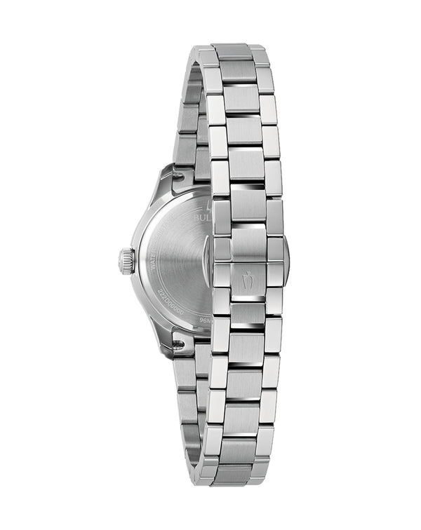 Bulova Classic 96L304 Women's 20x27mm hot MOP Dial Crystal Accent S/Steel Watch